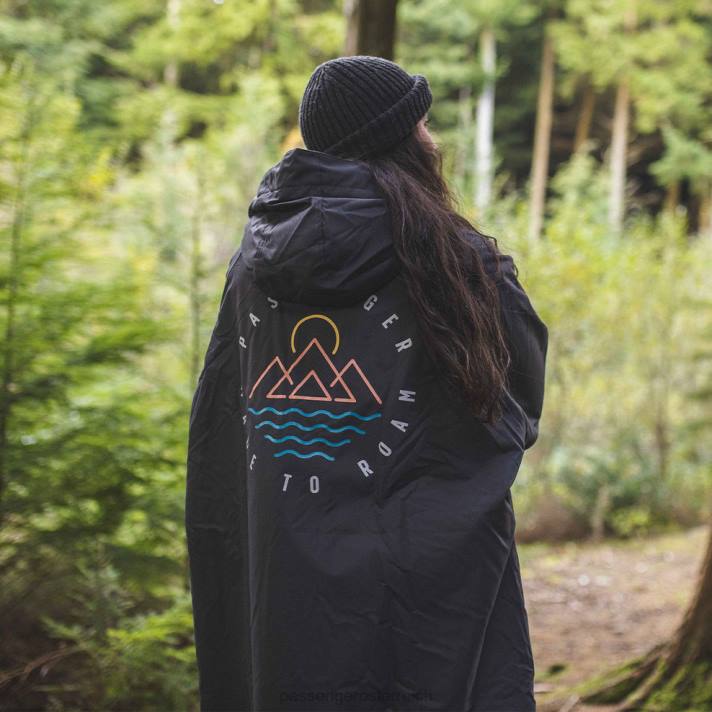 Passenger Männer Nomadic Wickelmantel mit recyceltem Sherpa-Futter, Schwarz 0BP2648 Kleidung Schwarz