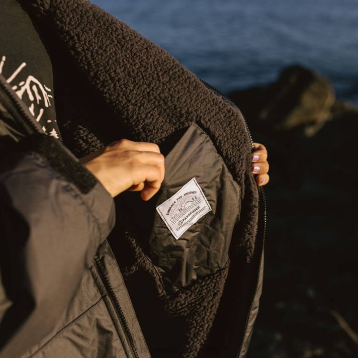 Passenger Männer Roaming Nomads recycelter, mit Sherpa gefütterter Wickelmantel Phantom 0BP26 Kleidung Phantom