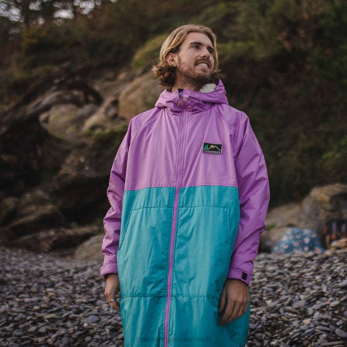 Passenger Männer Roaming-Wickelmantel mit recyceltem Sherpa-Futter, Viridiangrün/Orchidee 0BP214 Kleidung Grün