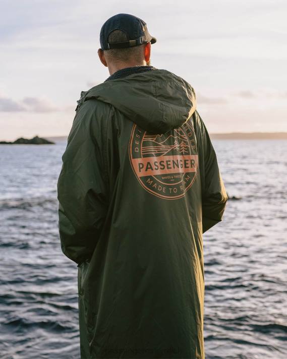 Passenger Männer Waves recycelter Sherpa-gefütterter Wickelmantel in Khaki 0BP25 Kleidung khaki