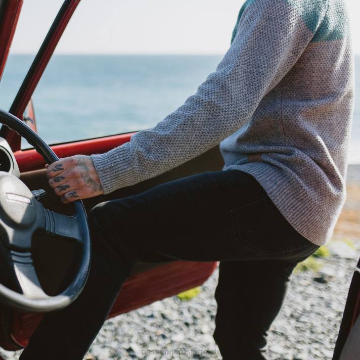 Passenger Männer Davis-Strickpullover in Sturmgrün/Graumeliert 0BP2209 Kleidung Grün
