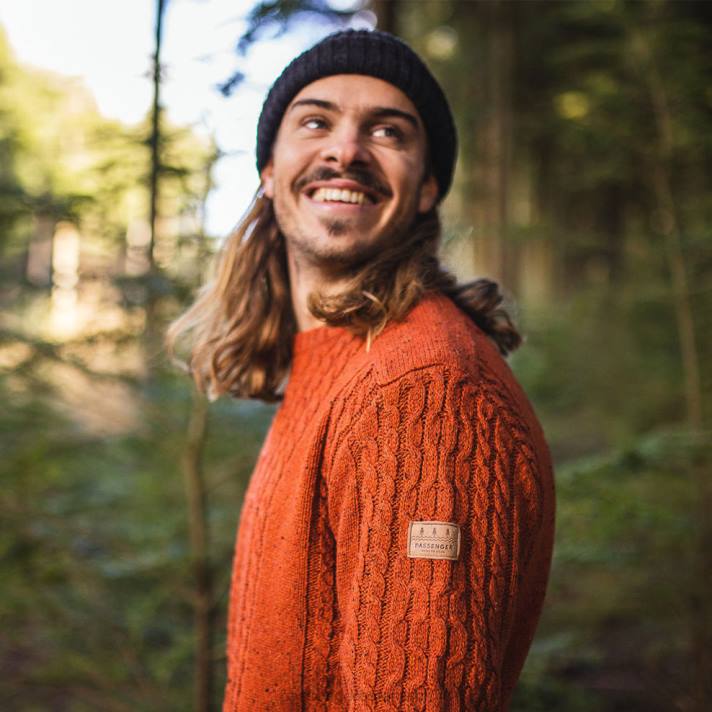 Passenger Männer Drifter Strickpullover Picante Orange 0BP2211 Kleidung orange