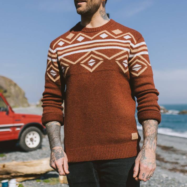Passenger Männer Fireside-Strickpullover in Rostbraun 0BP2207 Kleidung braun
