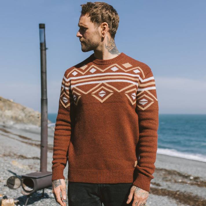 Passenger Männer Fireside-Strickpullover in Rostbraun 0BP2207 Kleidung braun
