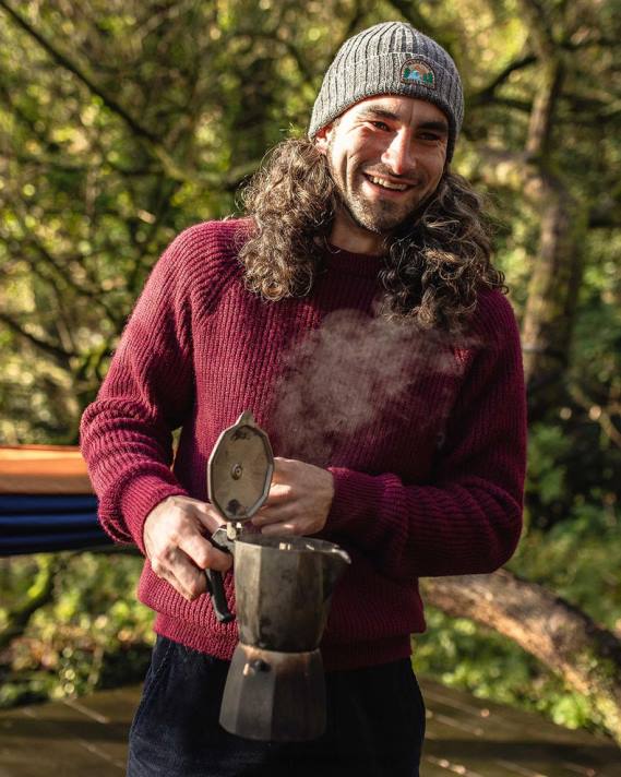 Passenger Männer Offshore-Recycling-Strickpullover in Weinrot 0BP2200 Kleidung Wein