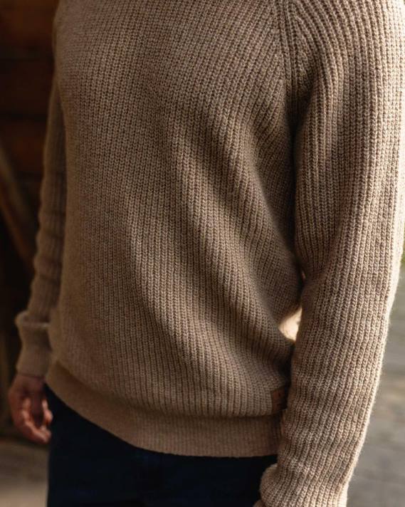 Passenger Männer Offshore-Strickpullover aus recyceltem Sand 0BP2201 Kleidung Sand