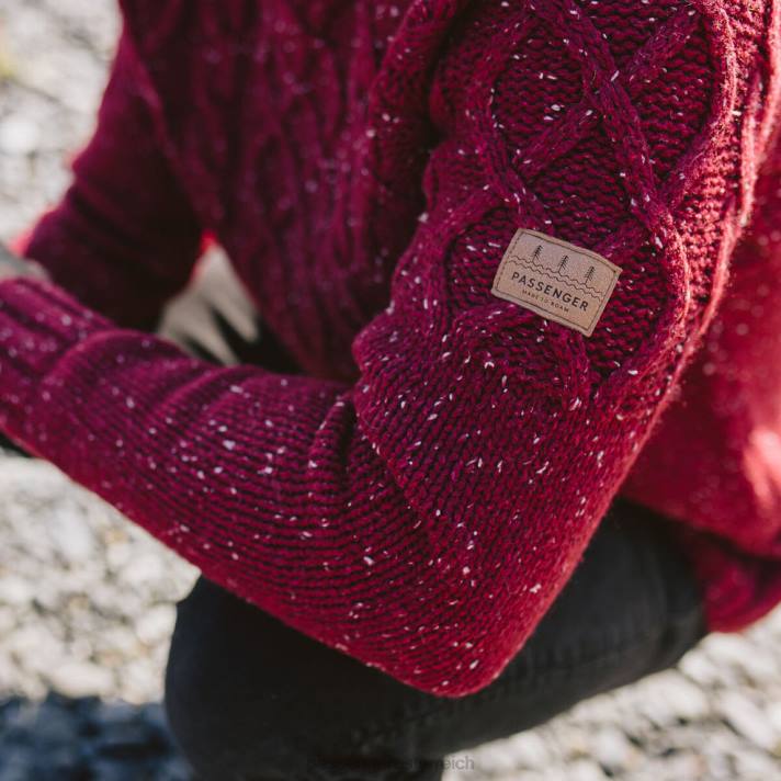 Passenger Männer Pow-Strickpullover in Rotbraun 0BP2208 Kleidung rostrot