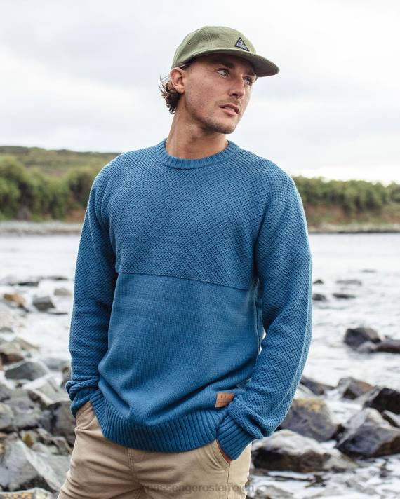 Passenger Männer Swell Strickpullover in Blaustahl 0BP2197 Kleidung Blau