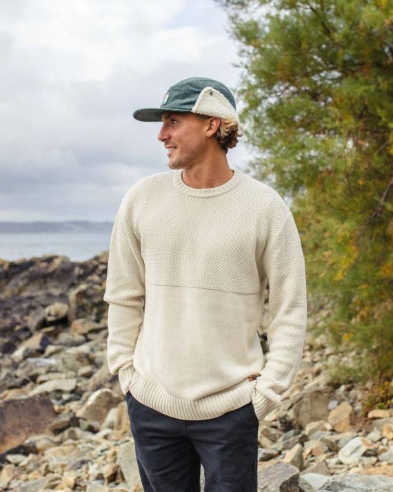 Passenger Männer Swell Strickpullover in gebrochenem Weiß 0BP2196 Kleidung Weiß