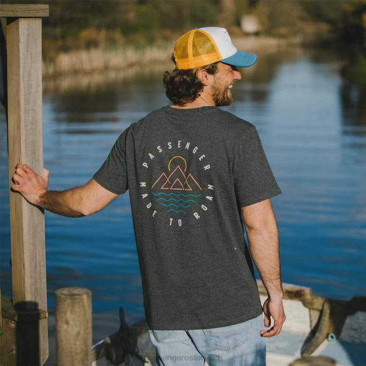 Passenger Männer Eskapismus-T-Shirt aus recycelter Baumwolle in Anthrazit 0BP2370 Kleidung Holzkohle