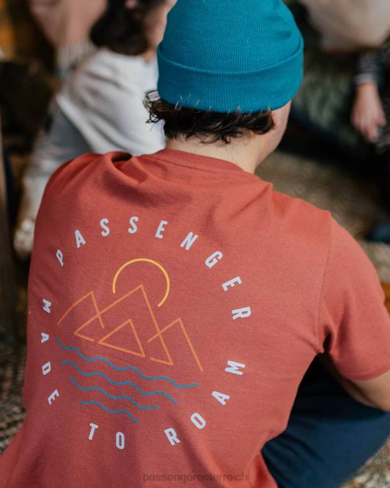 Passenger Männer Eskapismus-T-Shirt aus recycelter Baumwolle in gebranntem Rot 0BP2344 Kleidung Rot