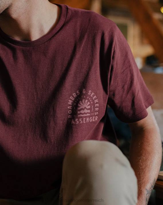 Passenger Männer Evenfall T-Shirt aus recycelter Baumwolle in Weinrot 0BP2362 Kleidung Wein