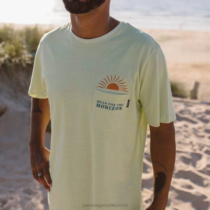 Passenger Männer Horizon T-Shirt mit Tasche aus recycelter Baumwolle in zarten Grüntönen 0BP2373 Kleidung Grün