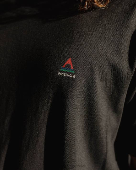 Passenger Männer Klassisches Logo-T-Shirt aus recycelter Baumwolle in Schwarz 0BP2343 Kleidung Schwarz