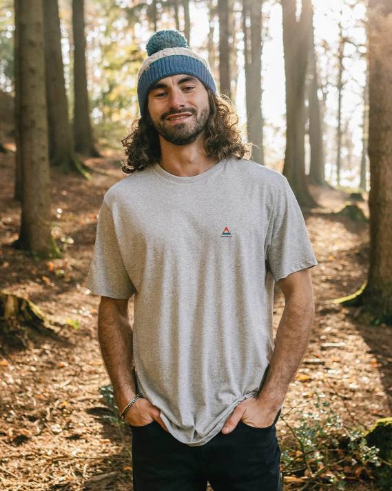 Passenger Männer Klassisches Logo-T-Shirt aus recycelter Baumwolle in mittelgrau meliert 0BP2354 Kleidung grau