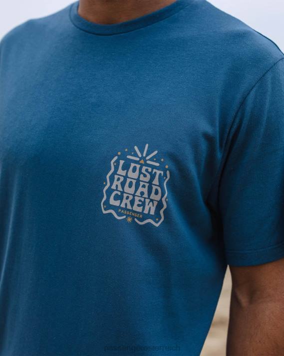 Passenger Männer Lost Road T-Shirt aus recycelter Baumwolle, blauer Stahl 0BP2358 Kleidung Blau