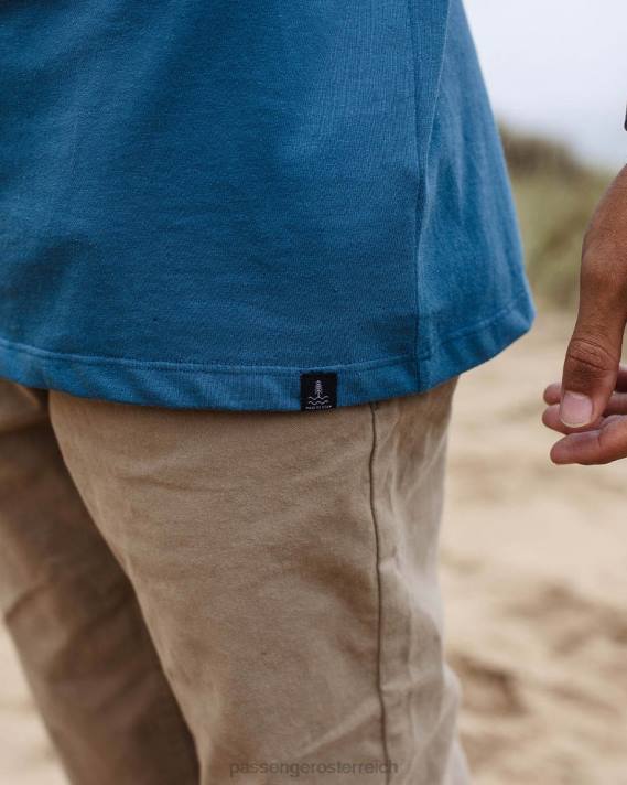 Passenger Männer Lost Road T-Shirt aus recycelter Baumwolle, blauer Stahl 0BP2358 Kleidung Blau