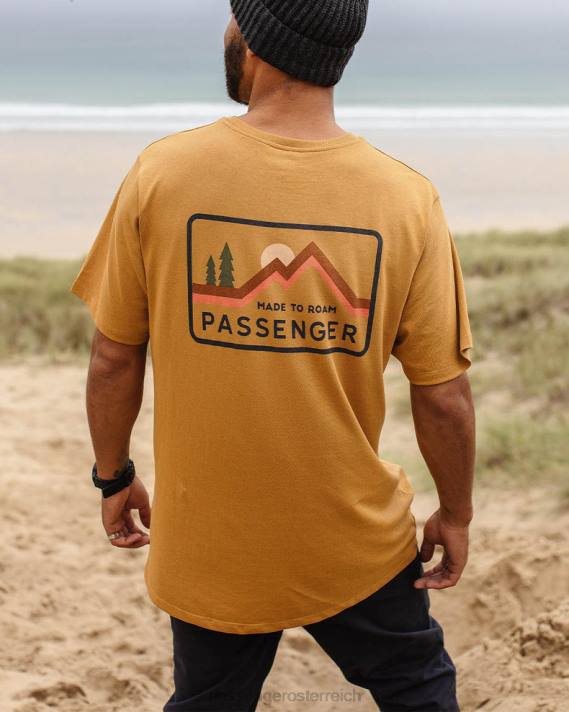 Passenger Männer Made to Roam T-Shirt aus recycelter Baumwolle in staubigem Ocker 0BP2360 Kleidung Ocker