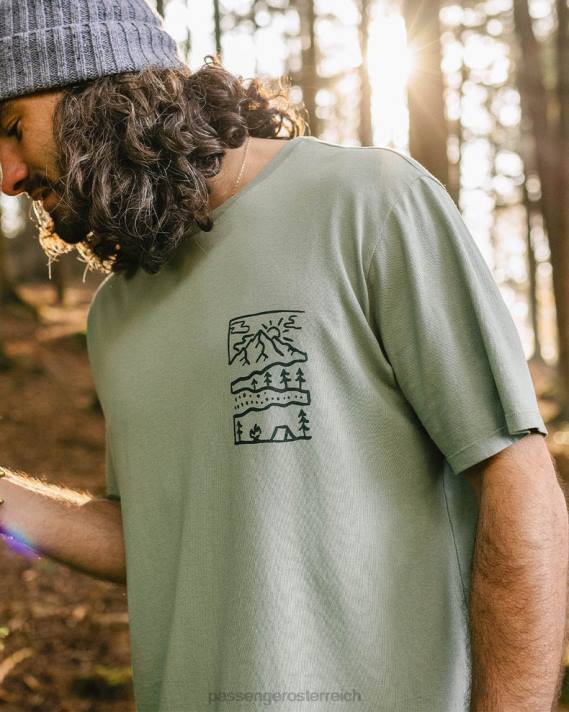 Passenger Männer Natur-T-Shirt aus recycelter Baumwolle, Pistazie 0BP2365 Kleidung Pistazie