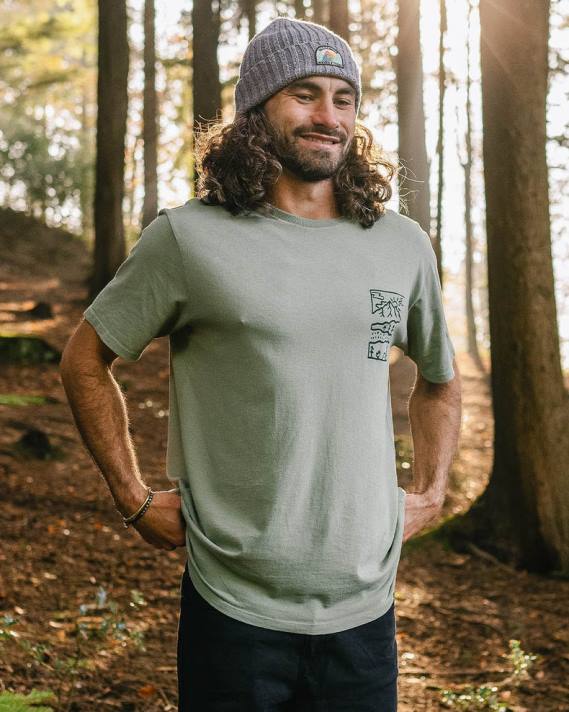 Passenger Männer Natur-T-Shirt aus recycelter Baumwolle, Pistazie 0BP2365 Kleidung Pistazie