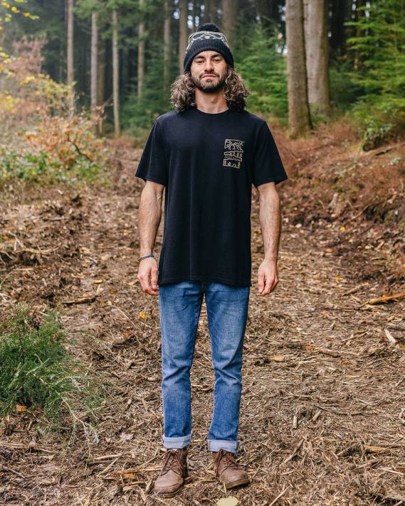 Passenger Männer Natur-T-Shirt aus recycelter Baumwolle in Schwarz 0BP2366 Kleidung Schwarz