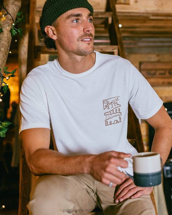 Passenger Männer Natur-T-Shirt aus recycelter Baumwolle, weiß 0BP2361 Kleidung Weiß