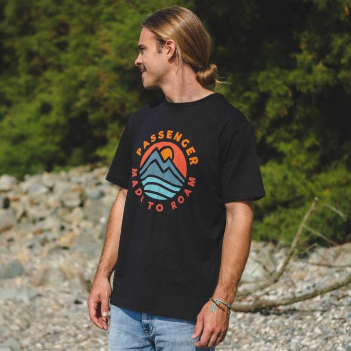 Passenger Männer Schwarzes T-Shirt aus recycelter Birke-Baumwolle 0BP2379 Kleidung Schwarz