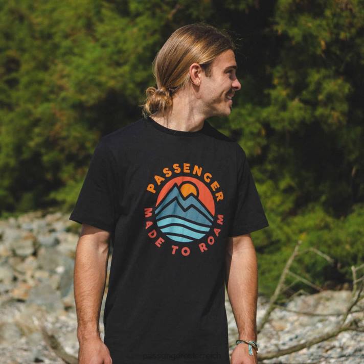 Passenger Männer Schwarzes T-Shirt aus recycelter Birke-Baumwolle 0BP2379 Kleidung Schwarz