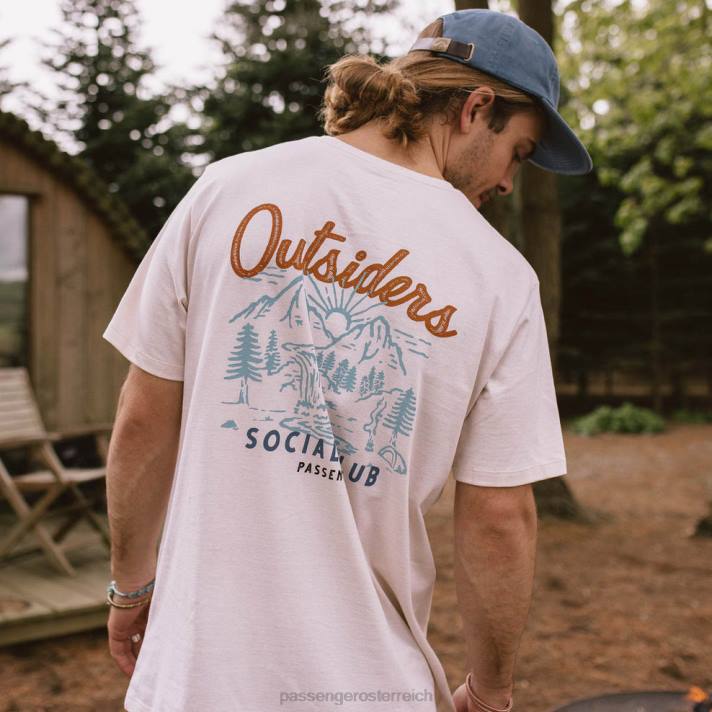 Passenger Männer Social Club T-Shirt aus recycelter Baumwolle Birke 0BP2382 Kleidung Birke