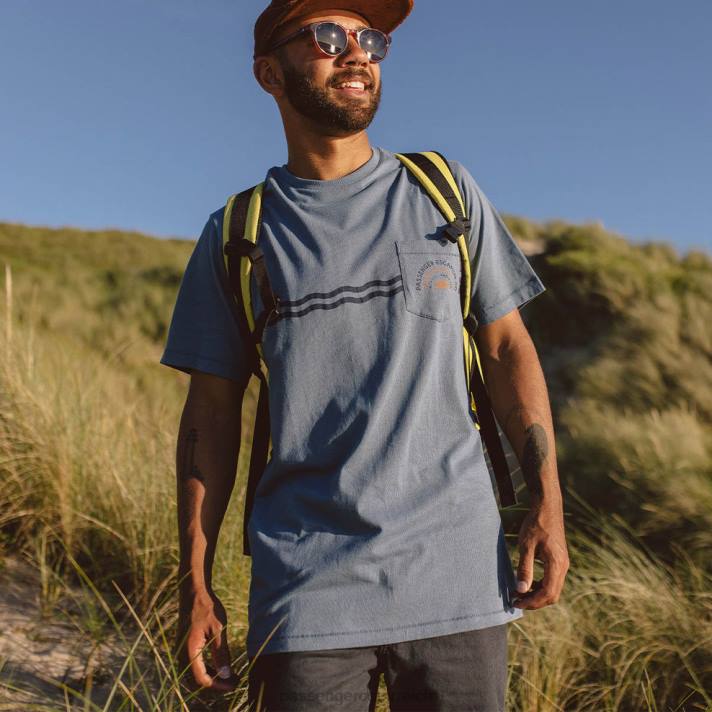 Passenger Männer Vibes T-Shirt aus recycelter Baumwolle mit Taschen, steinblau 0BP2381 Kleidung Blau