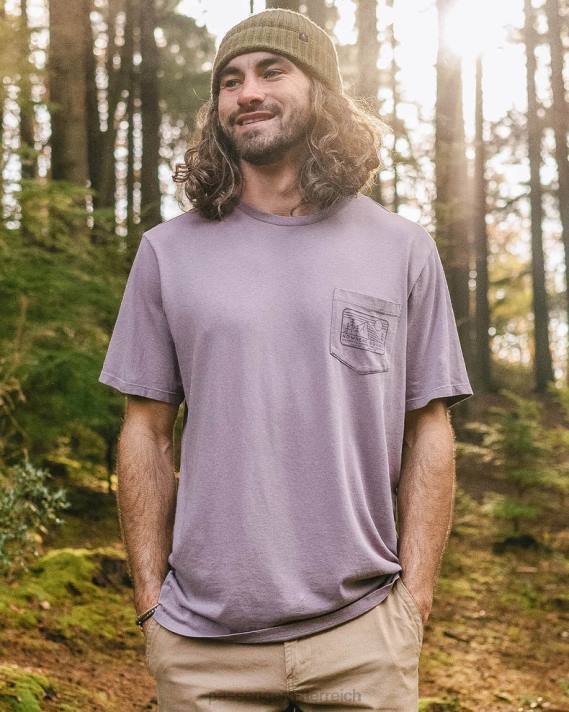 Passenger Männer nirgendwo gebundenes T-Shirt mit Tasche, staubiges Flieder 0BP2355 Kleidung lila