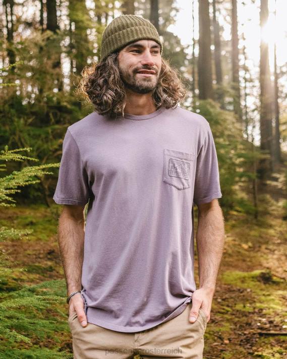 Passenger Männer nirgendwo gebundenes T-Shirt mit Tasche, staubiges Flieder 0BP2355 Kleidung lila