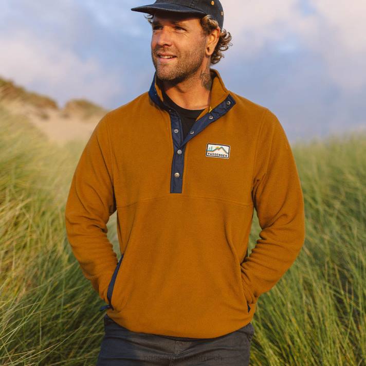 Passenger Männer Adrift recyceltes Polarfleece goldbraun 0BP260 Kleidung braun