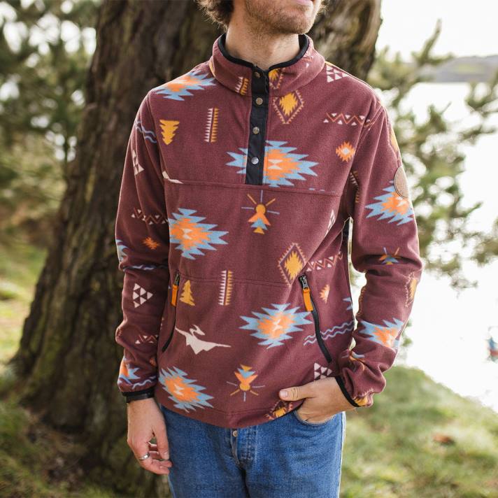 Passenger Männer Canyon-Pullover aus recyceltem Polarfleece, Russet Drifter 0BP272 Kleidung rostrot