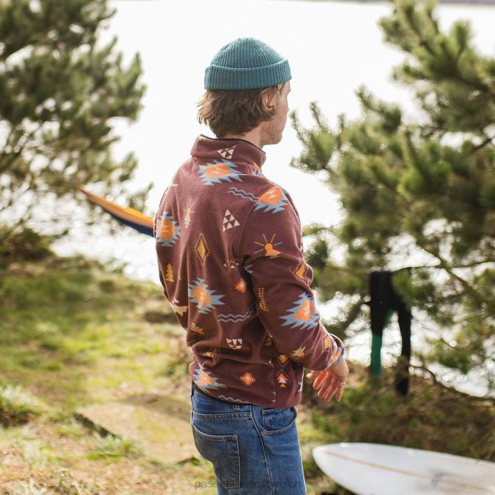 Passenger Männer Canyon-Pullover aus recyceltem Polarfleece, Russet Drifter 0BP272 Kleidung rostrot