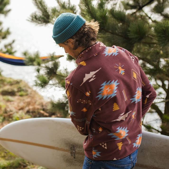 Passenger Männer Canyon-Pullover aus recyceltem Polarfleece, Russet Drifter 0BP272 Kleidung rostrot