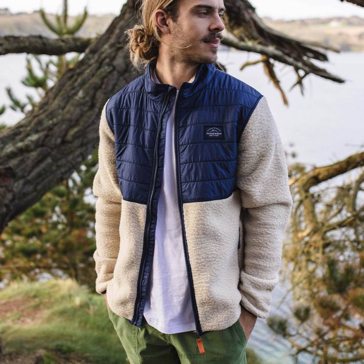 Passenger Männer Fogtrail Full Zip recyceltes Sherpa-Fleece Haferflocken 0BP248 Kleidung Haferflocken