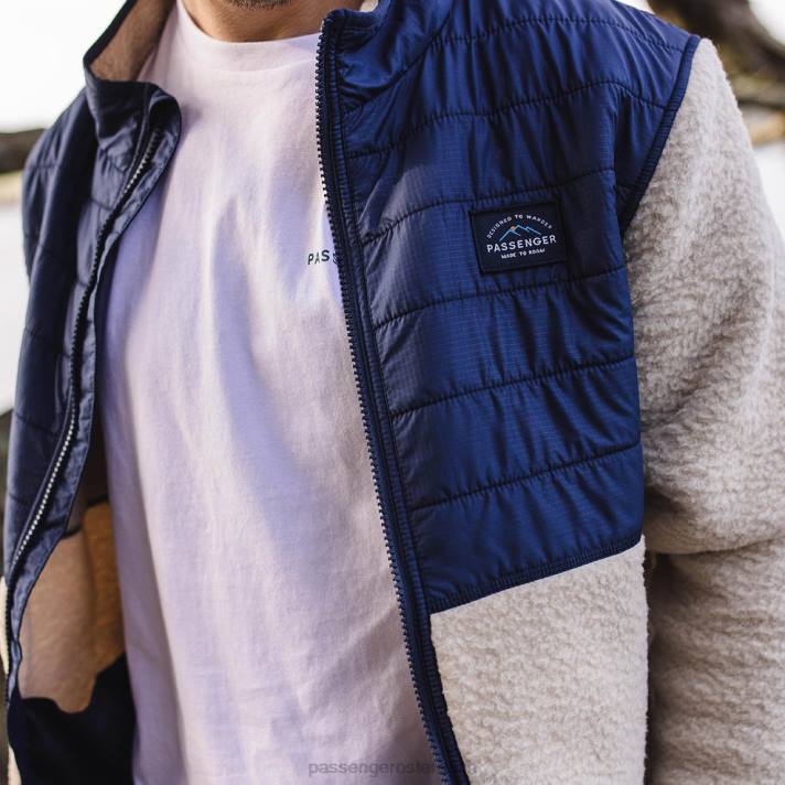 Passenger Männer Fogtrail Full Zip recyceltes Sherpa-Fleece Haferflocken 0BP248 Kleidung Haferflocken