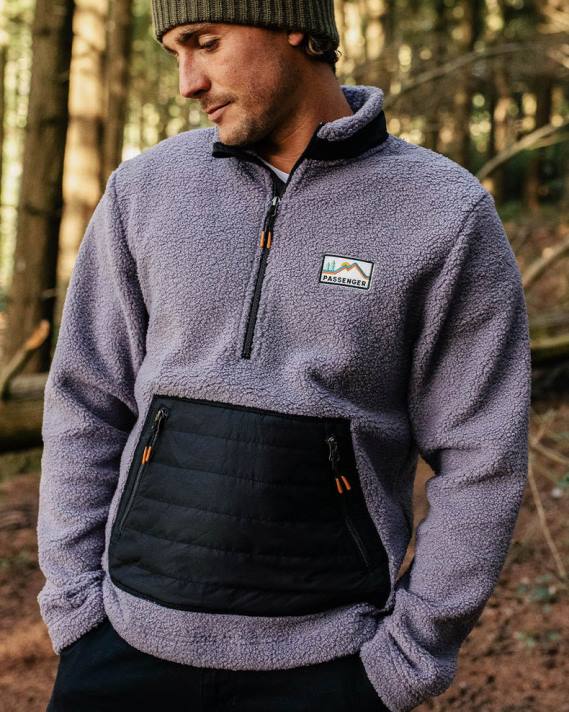 Passenger Männer Oceanside recyceltes Sherpa-Fleece mit Polarfutter, staubiges Flieder 0BP240 Kleidung lila