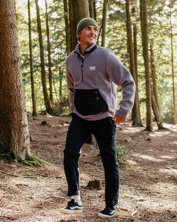 Passenger Männer Oceanside recyceltes Sherpa-Fleece mit Polarfutter, staubiges Flieder 0BP240 Kleidung lila