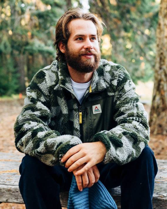 Passenger Männer Offroad-Recycling-Hochflor-Sherpa-Fleece mit Tannenbaum-Camouflagemuster 0BP241 Kleidung Tarnung