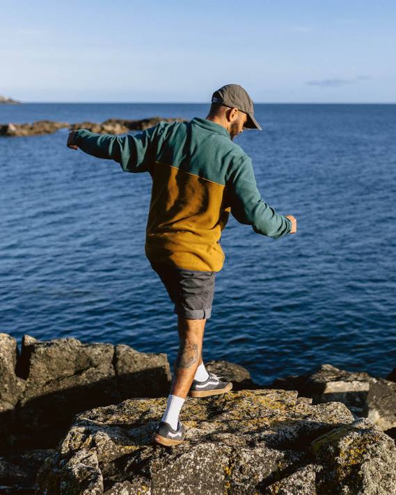 Passenger Männer Set aus recyceltem Polarfleece mit 1/4-Reißverschluss Deep Ocean 0BP273 Kleidung Ozean