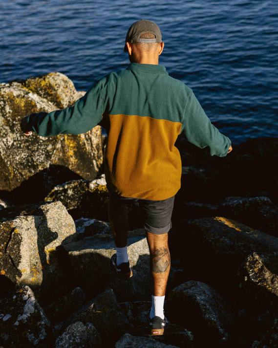 Passenger Männer Set aus recyceltem Polarfleece mit 1/4-Reißverschluss Deep Ocean 0BP273 Kleidung Ozean