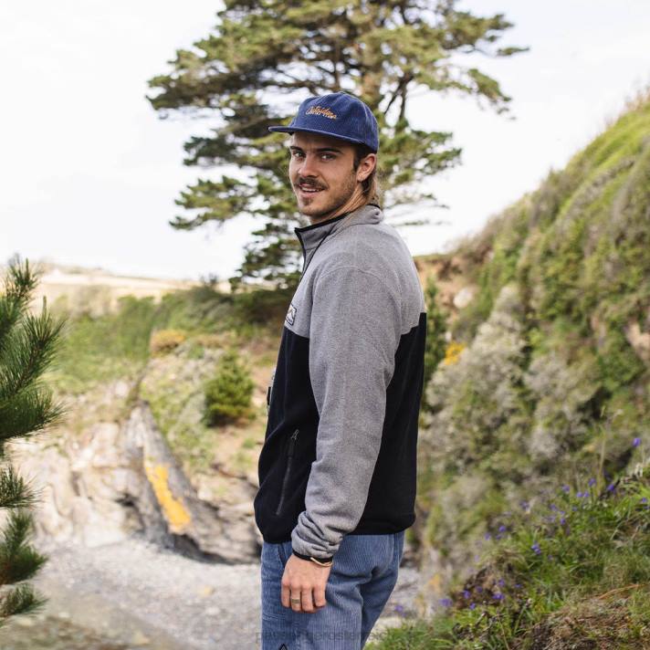 Passenger Männer Set aus recyceltem Polarfleece mit 1/4-Reißverschluss in Graumeliert/Schwarz 0BP242 Kleidung grau