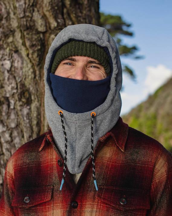 Passenger Männer Snowdrift-Kapuze aus recyceltem Polarfleece, grau meliert 0BP2483 Kleidung grau