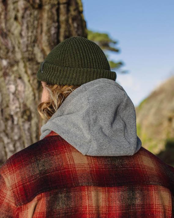 Passenger Männer Snowdrift-Kapuze aus recyceltem Polarfleece, grau meliert 0BP2483 Kleidung grau