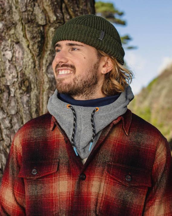 Passenger Männer Snowdrift-Kapuze aus recyceltem Polarfleece, grau meliert 0BP2483 Kleidung grau