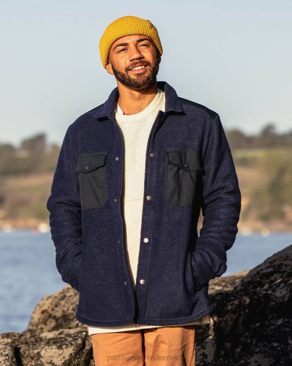 Passenger Männer Spruce-Hemd aus recyceltem Sherpa-Fleece in Marineblau 0BP246 Kleidung Marine