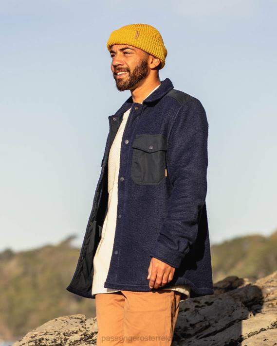 Passenger Männer Spruce-Hemd aus recyceltem Sherpa-Fleece in Marineblau 0BP246 Kleidung Marine