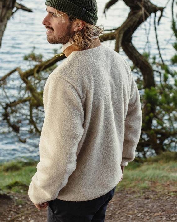 Passenger Männer Trekker recyceltes, hochfloriges Sherpa-Fleece, warmes Elfenbein 0BP224 Kleidung Elfenbein